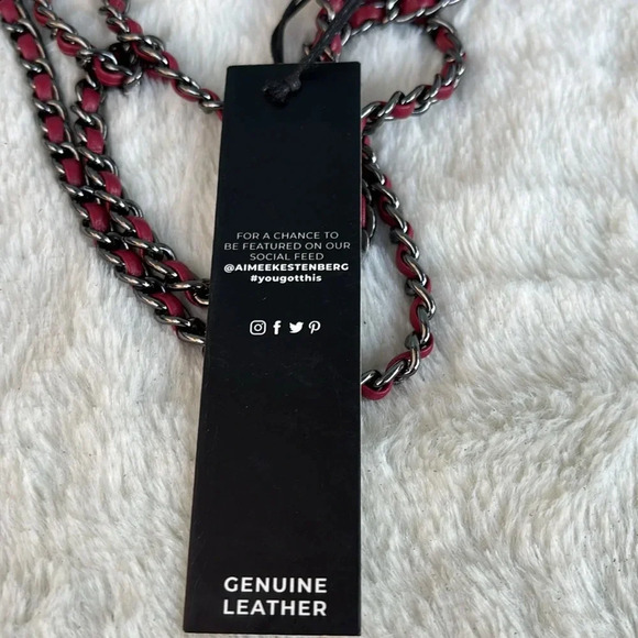 NWT Aimee Kestenberg Down under Crossbody Wine Red Small Compact Leather Chain - Picture 6 of 8